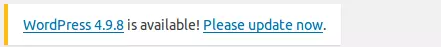 Screenshot of “Please update now” notice