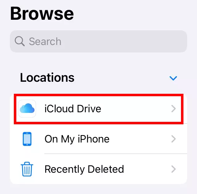 Interface of iCloud Drive on Mac