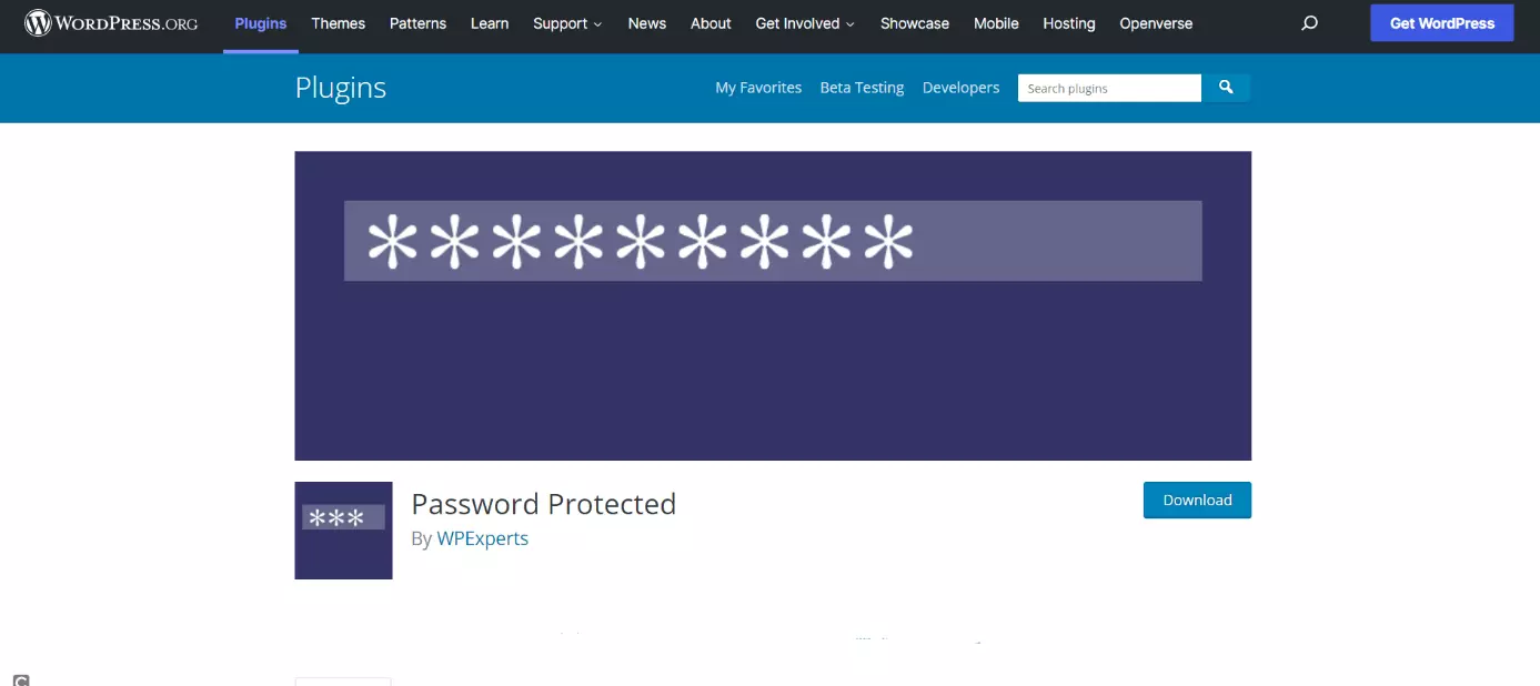 Password Protected plugin