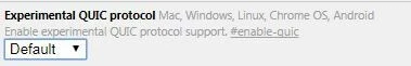 QUIC protocol configuration in Chrome