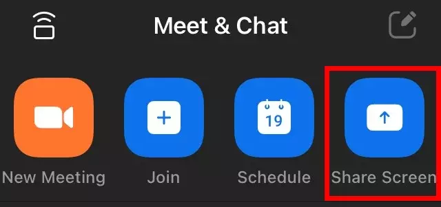 Zoom iPhone app with screen sharing option