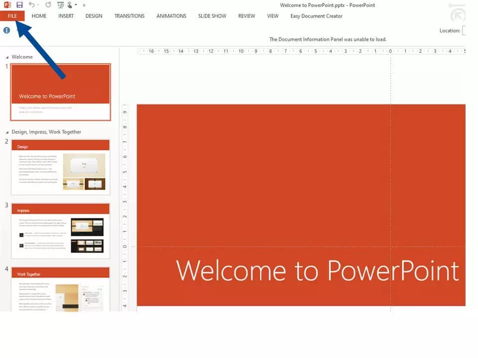 Save PowerPoint as PDF, step 1