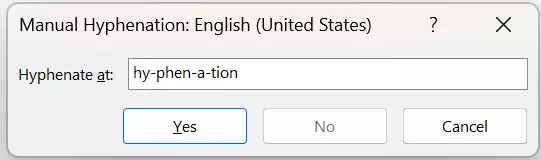 Word: Individually adjust hyphenation