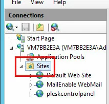 IIS manager: “Sites”