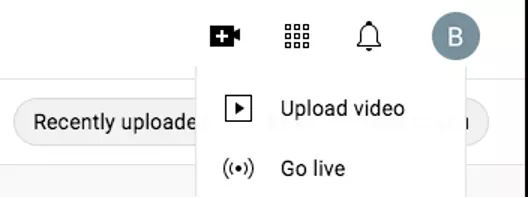 The camera icon on YouTube