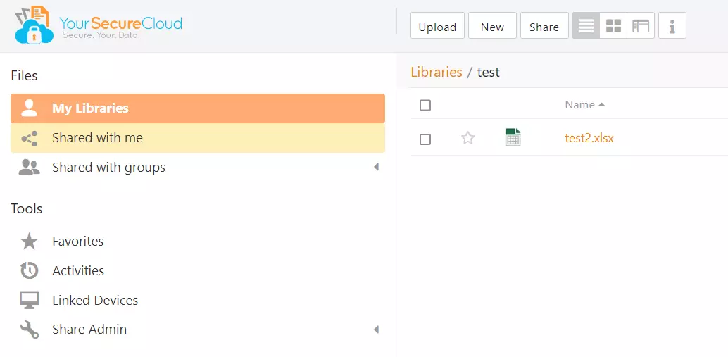Your Secure Cloud: The files library in the user interface