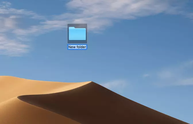 Example of a new folder on macOS desktop