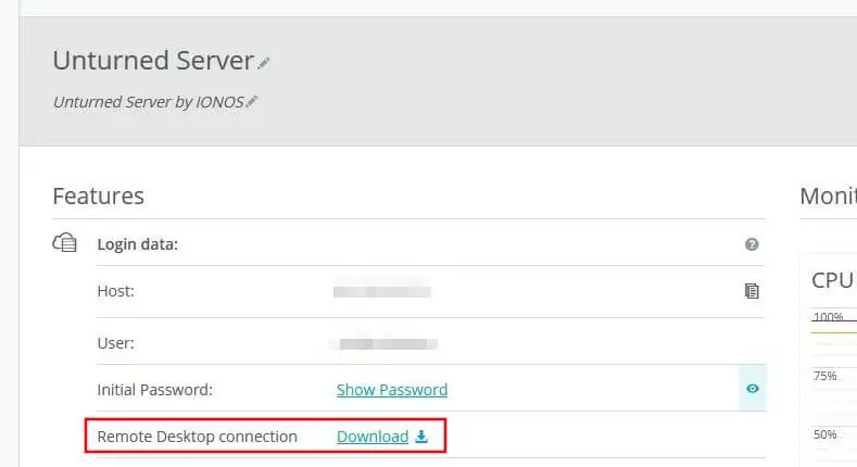 IONOS Cloud panel: Set up remote desktop connection