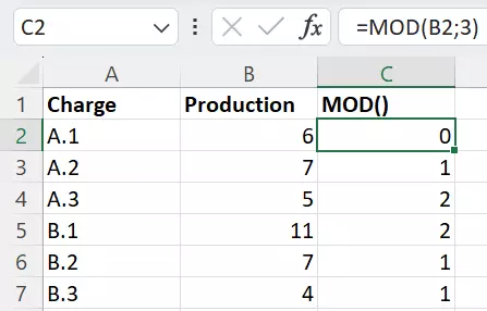 Excel: Calculating remaining quantities of output