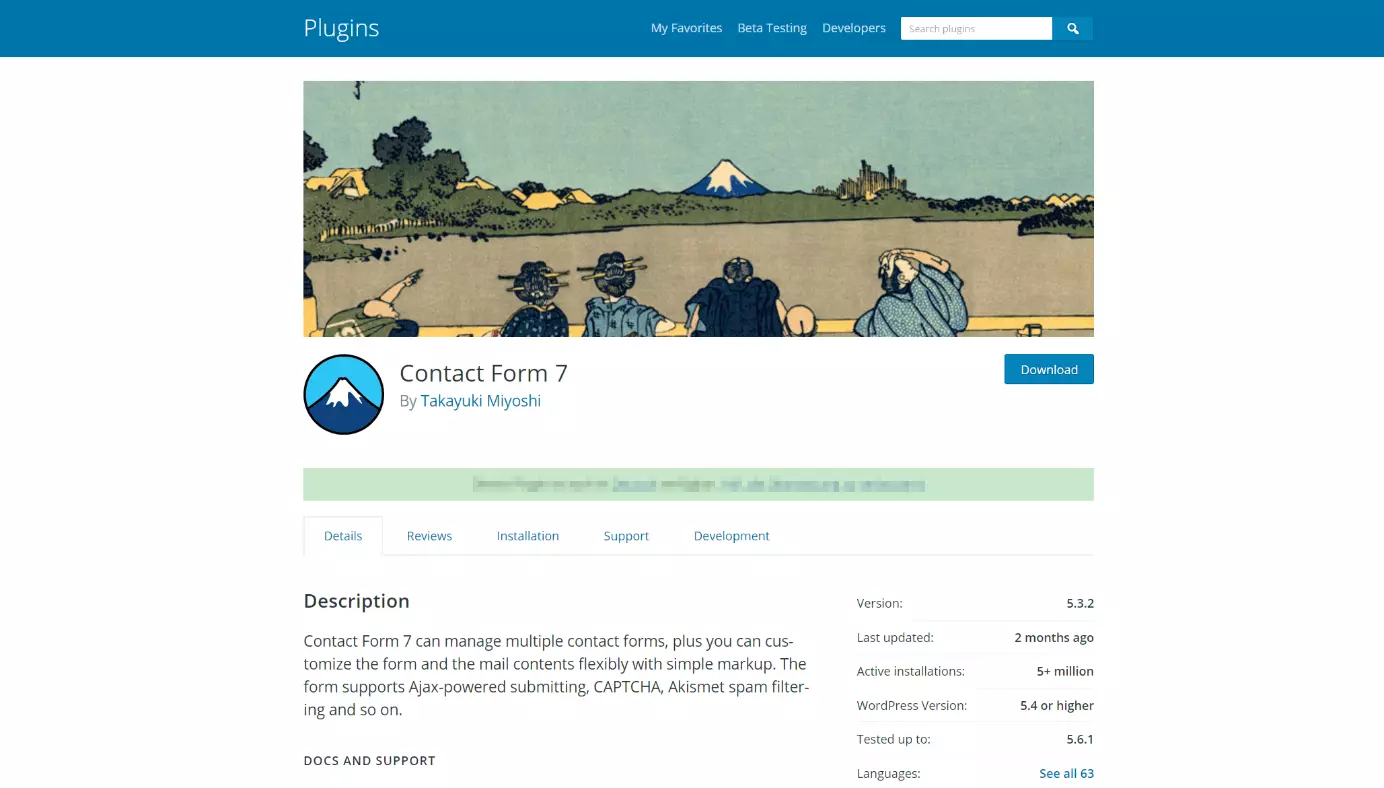 Website of Contact Form 7 in WordPress plugin directory