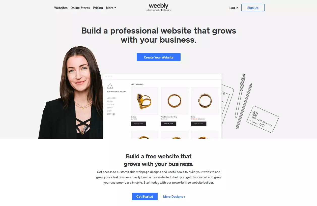 Weebly website builder landing page