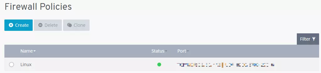 Open ports of servers displayed in customer account dashboard