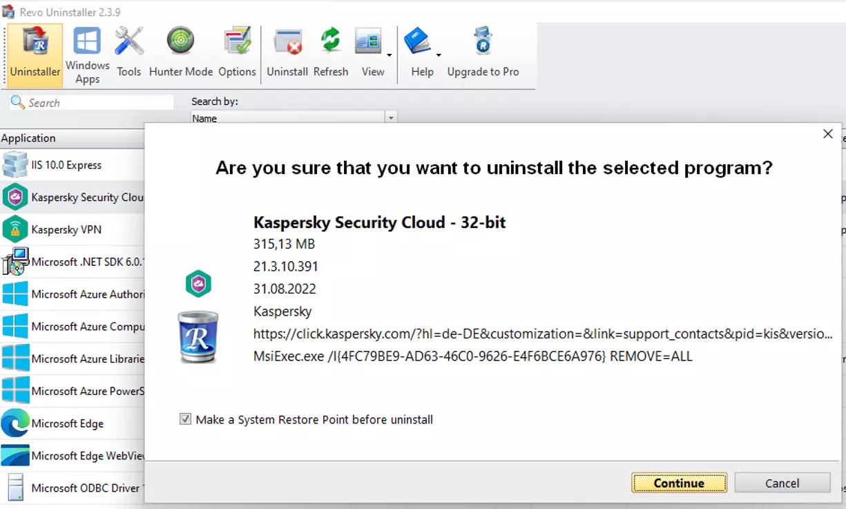 Screenshot of Revo Uninstaller