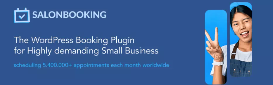 Screenshot of the Salon Booking System on the WordPress website