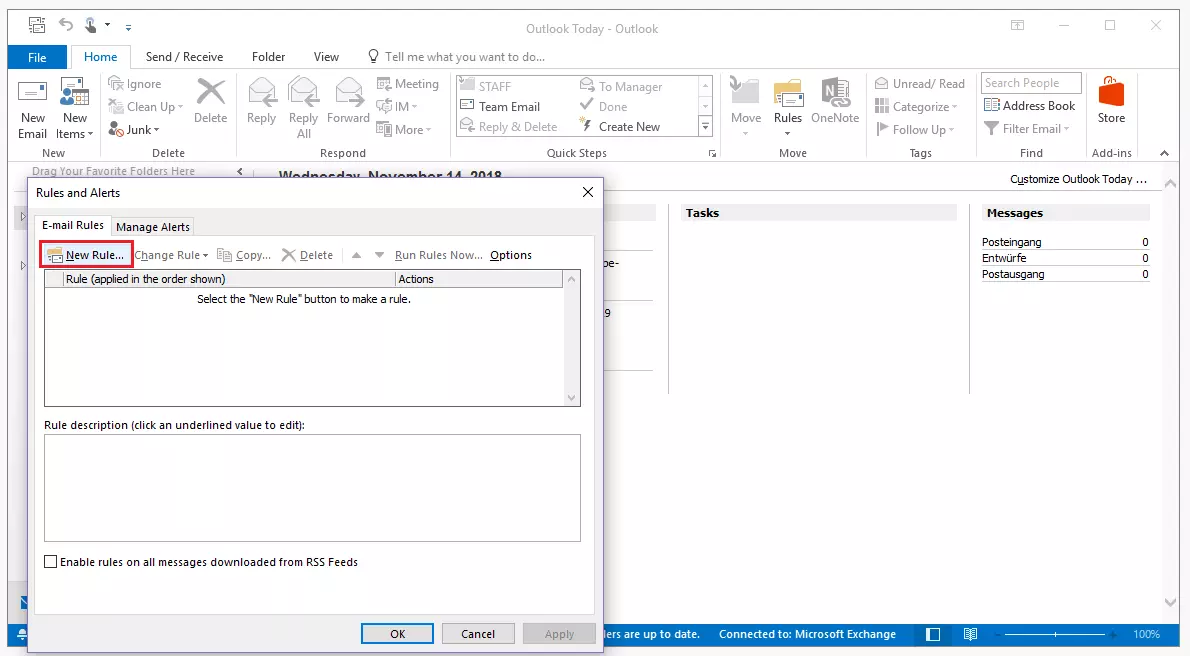 Outlook: The "Rules and Alerts" dialog box