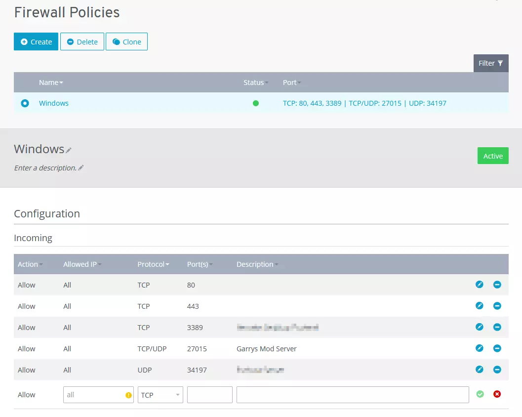 IONOS account: Set up port forwarding