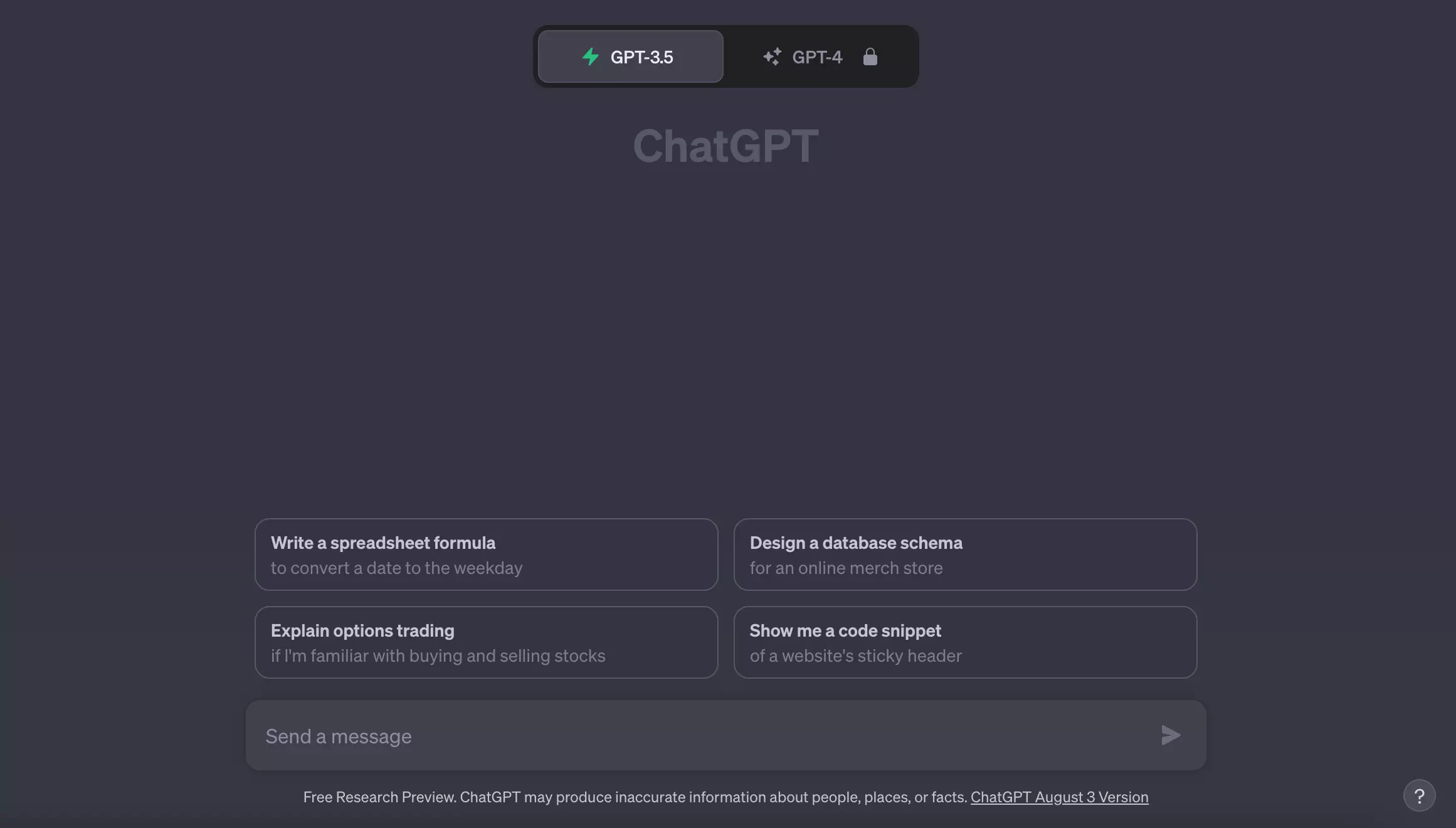 Screenshot of ChatGPT’s user interface