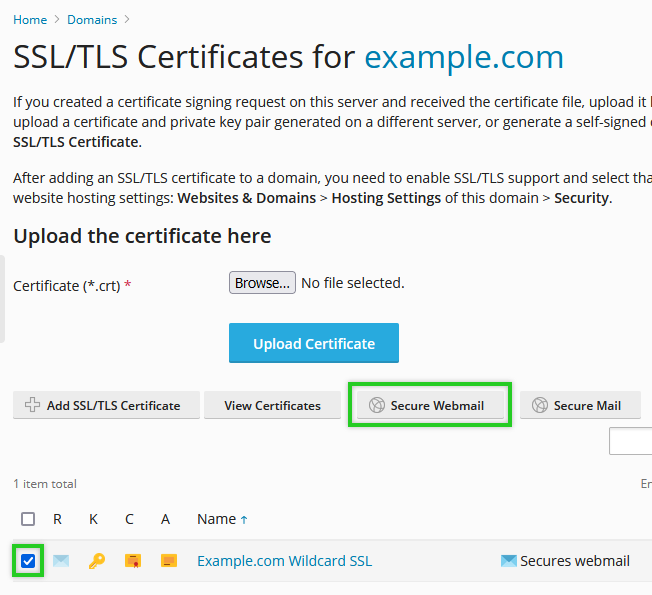 Installing an SSL Certificate in Plesk (Linux or Windows Servers
