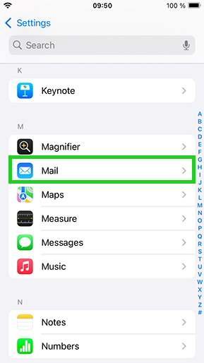 iPhone Apps menu