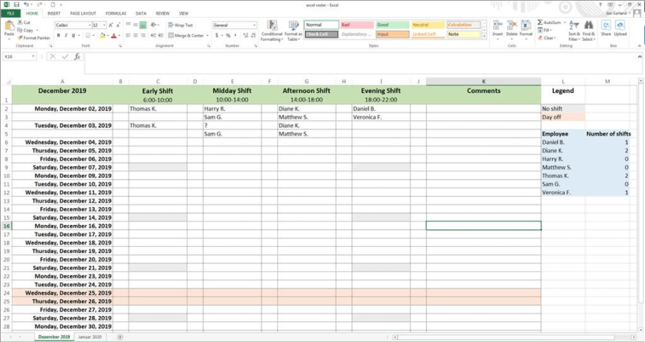 Creating A Work Schedule With Excel Step by step Guide IONOS CA